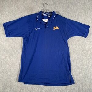 UCLA Bruins Shirt Mens Medium Blue NCAA Basketball Reebok Polo Short Sleeve